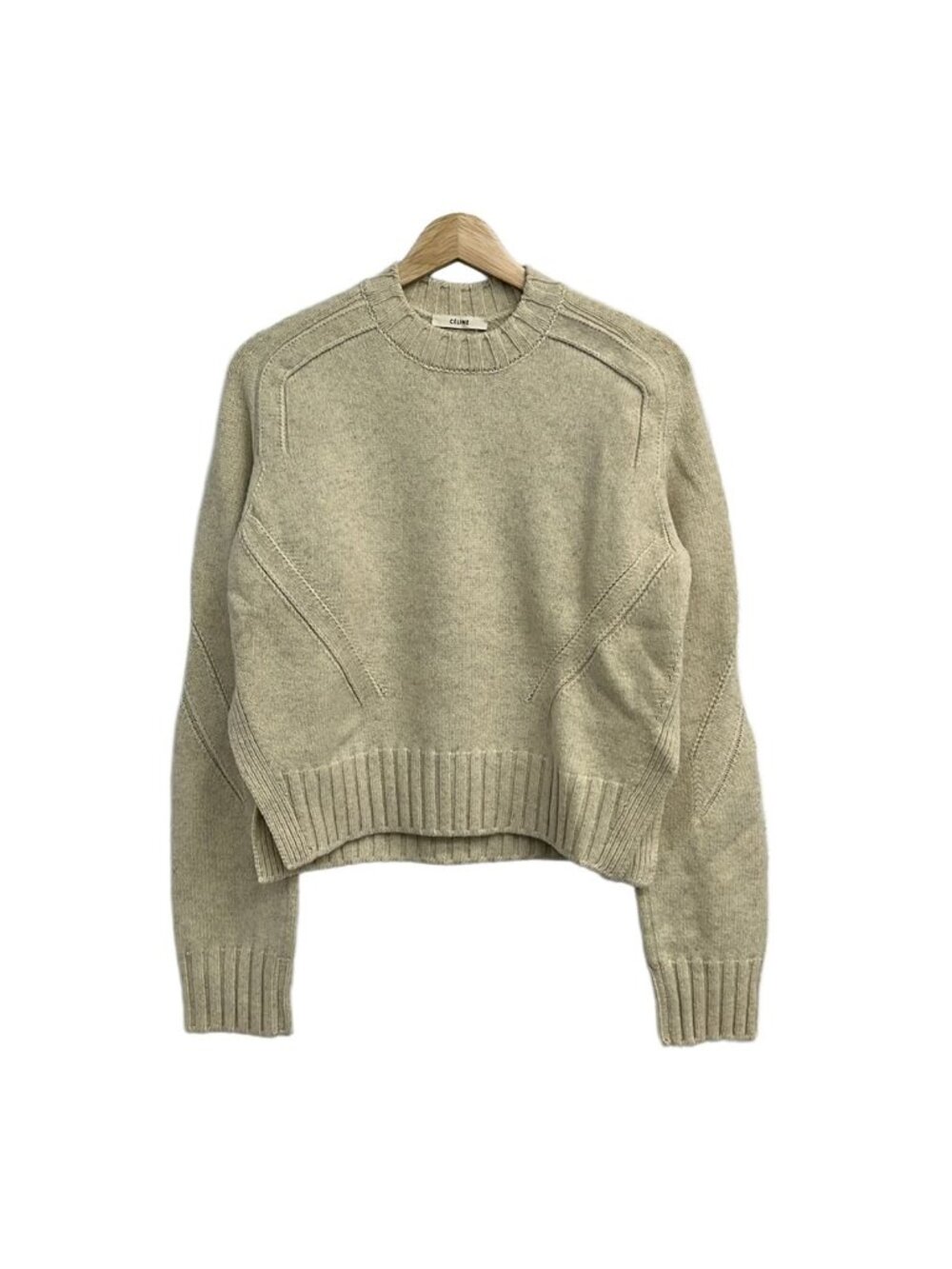 Celine Long Sleeve Sweater 2 Ivory Yak Blend S